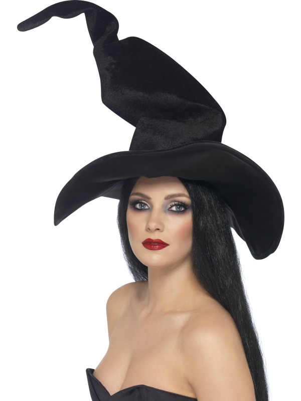 Tall and Twisty Witches Hat, Black, Tall and Twisty, Velour